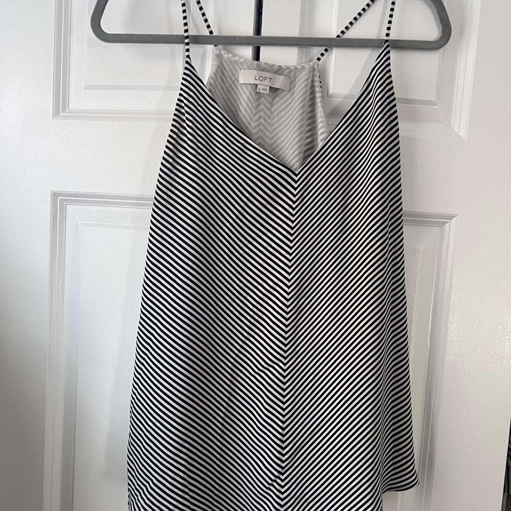 Black and white stripped loft cami